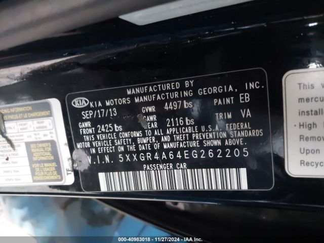 5XXGR4A64EG262205 KIA Optima Sx Turbo
