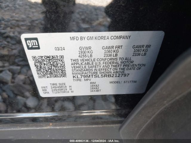 KL79MTSL5RB212797 Chevrolet Trailblazer Fwd Rs
