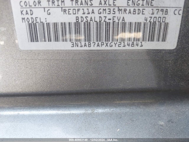 Nissan SENTRA SV 2016 3N1AB7APXGY214841 Image 9