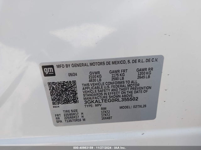3GKALTEG0RL355502 GMC Terrain Awd Sle