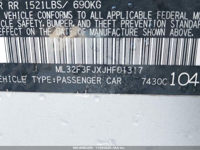 ML32F3FJXJHF01317 Mitsubishi Mirage G4 Es