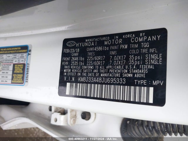 Hyundai TUCSON SEL 2018 KM8J33A48JU695333 Image 9