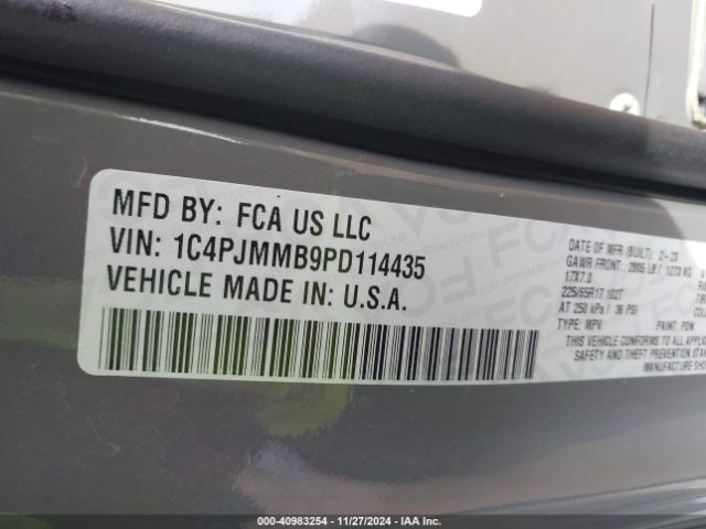 1C4PJMMB9PD114435 Jeep Cherokee Altitude Lux 4x4