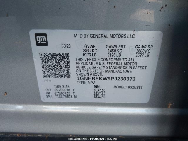 1GNERFKW9PJ230373 Chevrolet Traverse Fwd Ls