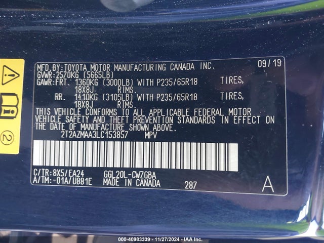 2T2AZMAA3LC153857 Lexus RX 350