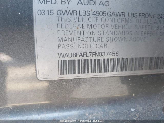 WAUBFAFL7FN037456 Audi A4 2.0t Premium