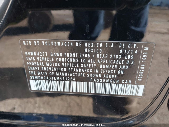 Volkswagen Jetta 1.8t Se 2014 3VWD07AJ1EM411264 Image 9
