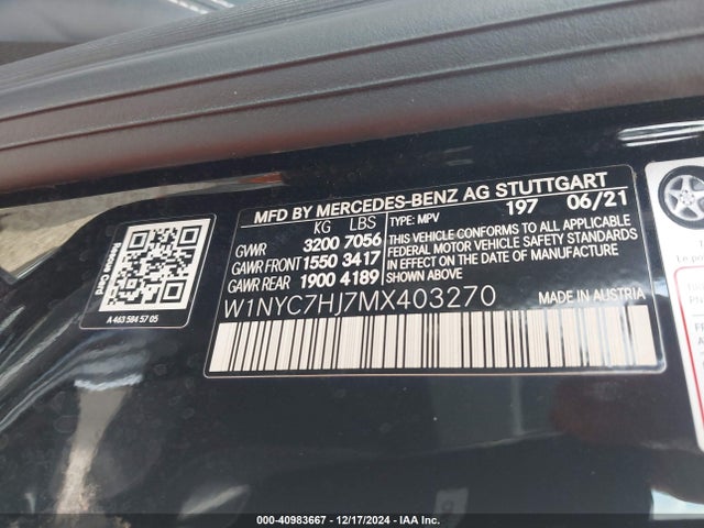 W1NYC7HJ7MX403270 Mercedes-Benz Amg G 63 4matic