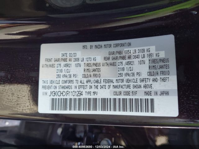 2024 MAZDA CX-90 JM3KKDHCXR1101294 Photo 8