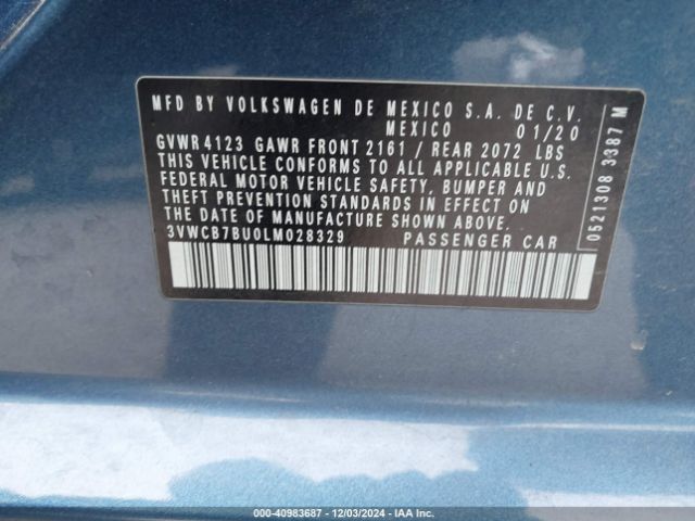 3VWCB7BU0LM028329 Volkswagen Jetta 1.4t R-line/1.4t S/1.4t Se
