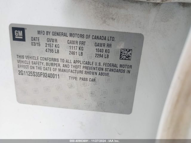 2G1125S35F9240011 Chevrolet Impala 2lt