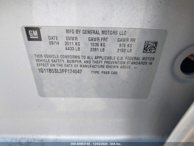 1G11B5SL3FF174047 Chevrolet MALIBU LS