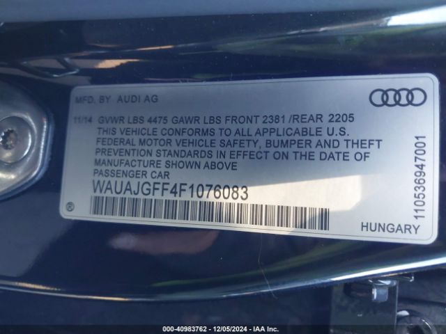 WAUAJGFF4F1076083 Audi A3 2.0 Tdi Premium