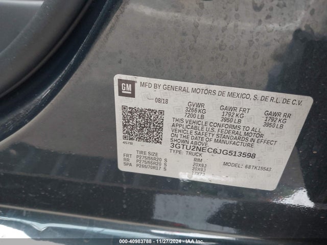 GMC Sierra 1500 Slt 2018 3GTU2NEC6JG513598 Image 9