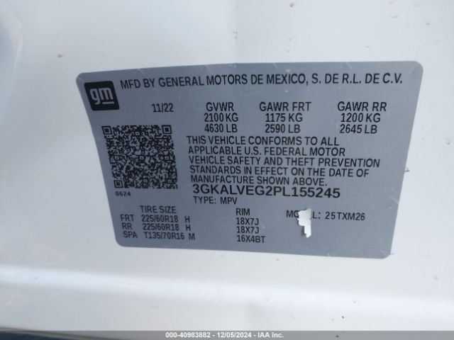 3GKALVEG2PL155245 GMC Terrain Awd Slt