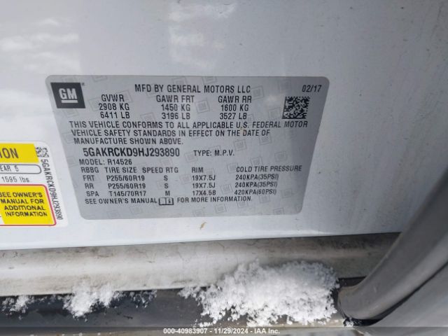 5GAKRCKD9HJ293890 Buick Enclave Premium