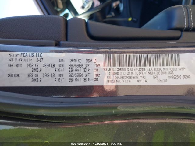 1C4RJEBG2HC820022 Jeep Grand Cherokee Limited 4x2