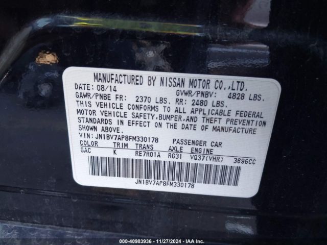 JN1BV7AP8FM330178 Infiniti Q50 Premium