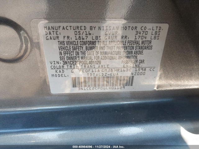 Nissan Versa Note Sv 2016 3N1CE2CP0GL401129 Image 9