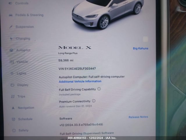 5YJXCAE25LF303447 Tesla Model X Long Range Dual Motor All-wheel Drive/long Range Plus Dual Motor All-wheel Drive