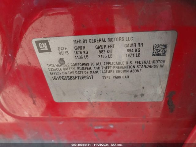 1G1PG5SB3F7269317 Chevrolet CRUZE LTZ