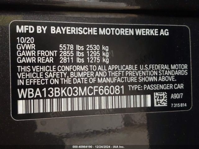 WBA13BK03MCF66081 BMW M550i Xdrive