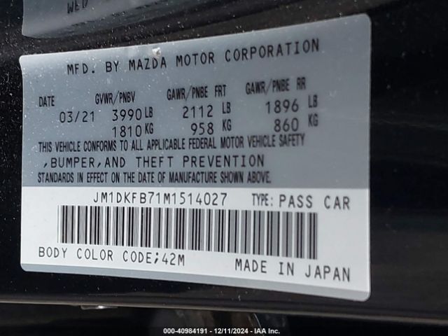 JM1DKFB71M1514027 Mazda Cx-3 Sport