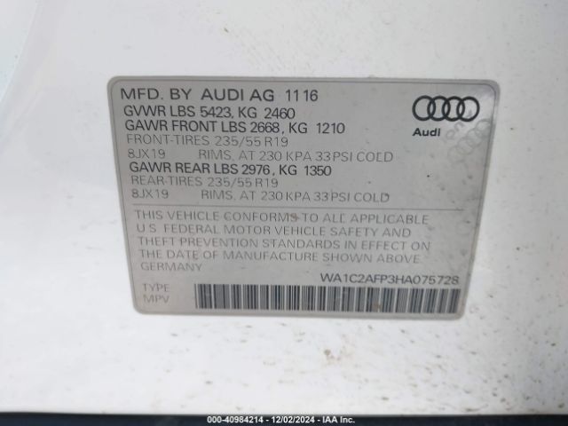 WA1C2AFP3HA075728 Audi Q5 2.0t Premium