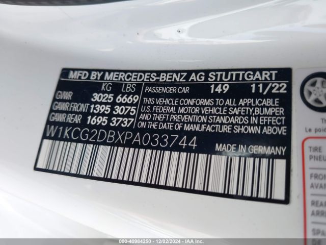 W1KCG2DBXPA033744 Mercedes-Benz EQS 450+