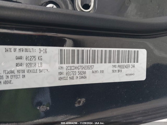 2C3CDXHG7GH235257 Dodge Charger Sxt