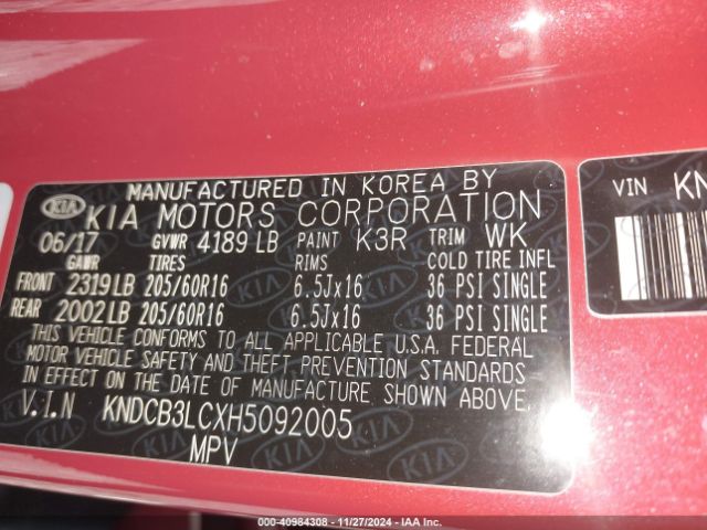 KNDCB3LCXH5092005 KIA NIRO LX