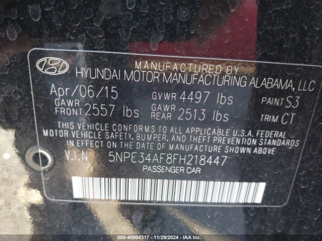 5NPE34AF8FH218447 Hyundai Sonata Limited
