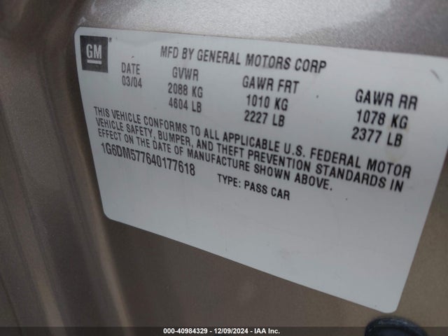 2004 CADILLAC CTS 1G6DM577640177618 Photo 8
