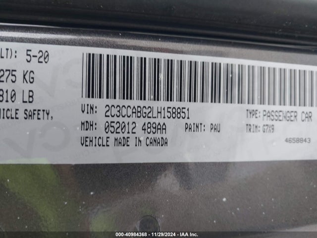 2C3CCABG2LH158851 Chrysler 300 300s