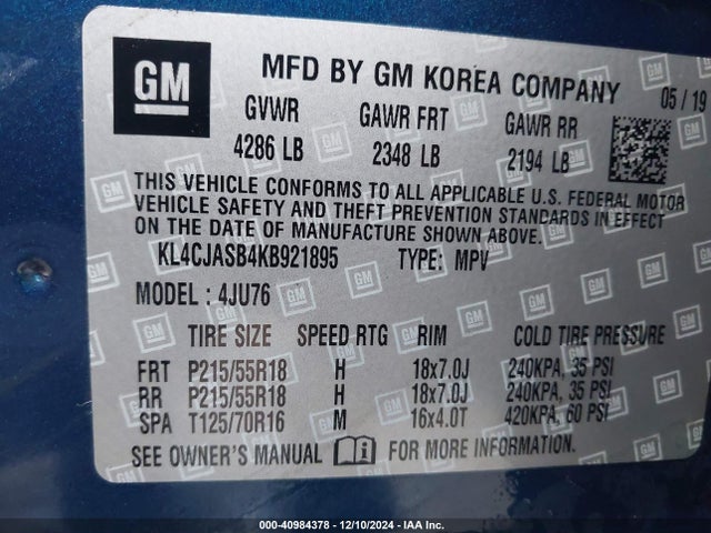 Buick Encore Fwd Preferred 2019 KL4CJASB4KB921895 Image 9