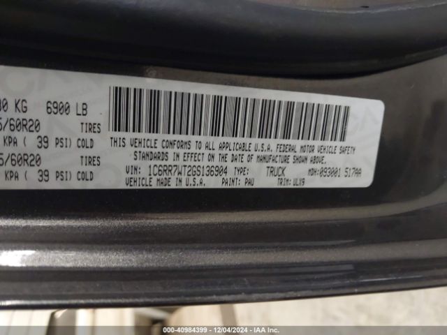 1C6RR7WT2GS136904 RAM 1500 Longhorn Limited