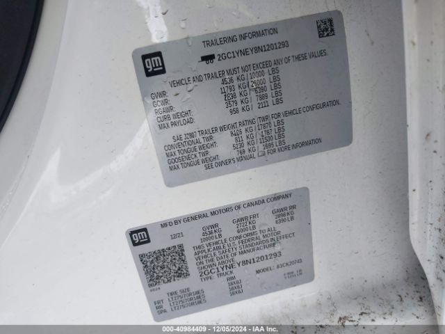2GC1YNEY8N1201293 Chevrolet Silverado 2500hd 4wd  Standard Bed Lt
