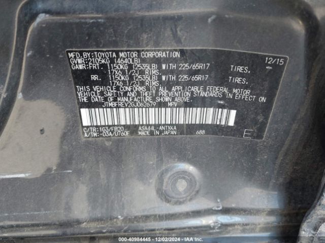 JTMBFREV2GJ062679 Toyota RAV4 LE