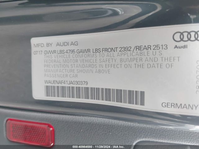 WAUENAF41JA030379 Audi A4 2.0t Premium/2.0t Tech Premium