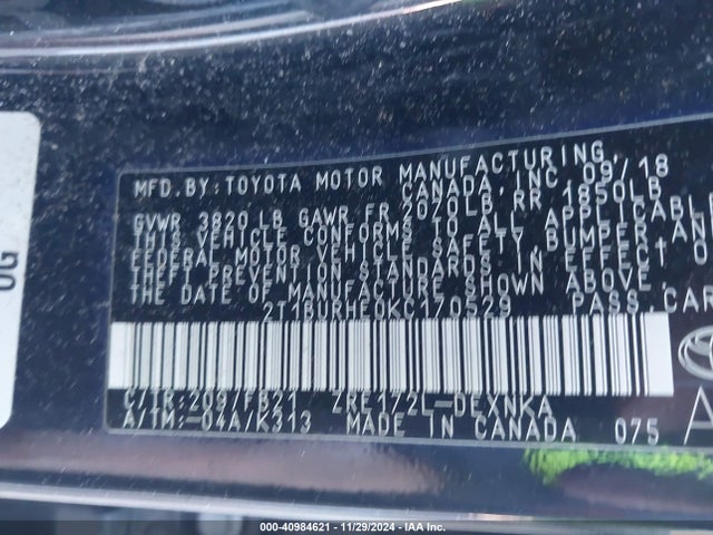 Toyota COROLLA LE 2019 2T1BURHE0KC170529 Image 9