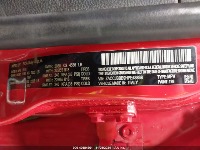 ZACCJBBB9HPE43838 Jeep Renegade Latitude 4x4
