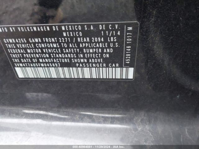 3VW4T7AU5FM045697 Volkswagen Golf Gti 2.0t Autobahn 4-door