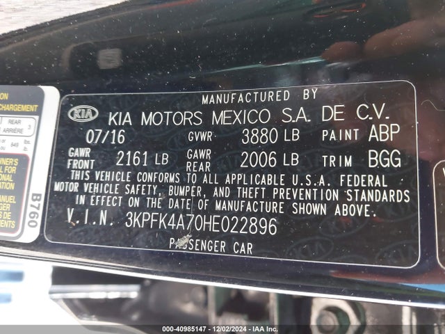 KIA FORTE LX 2017 3KPFK4A70HE022896 Image 9