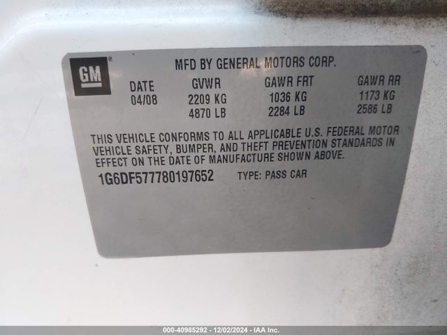 2008 CADILLAC CTS 1G6DF577780197652 Photo 8