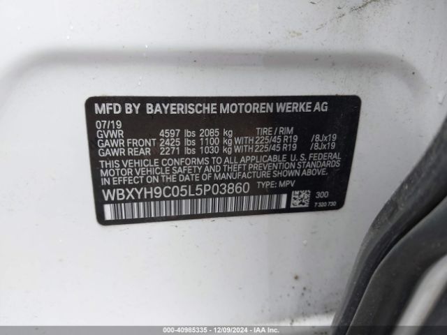 WBXYH9C05L5P03860 BMW X2 Sdrive28i