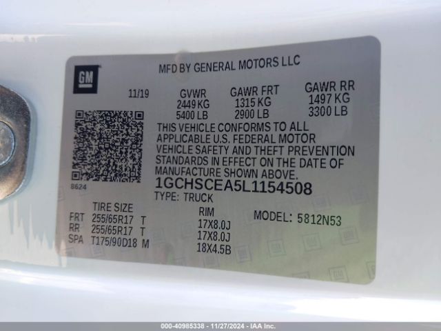 1GCHSCEA5L1154508 Chevrolet Colorado 2wd  Long Box Lt