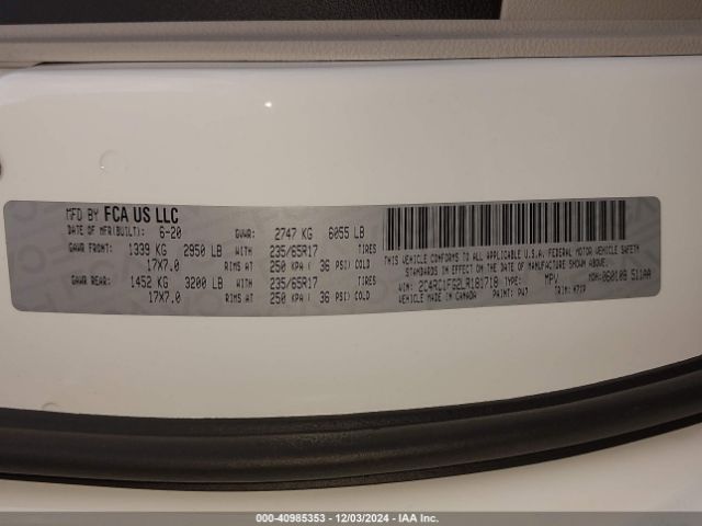 2C4RC1FG2LR181718 Chrysler Pacifica Touring