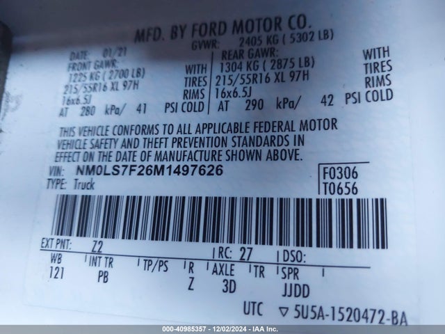 Ford Transit Connect Xlt Cargo Van 2021 NM0LS7F26M1497626 Image 9