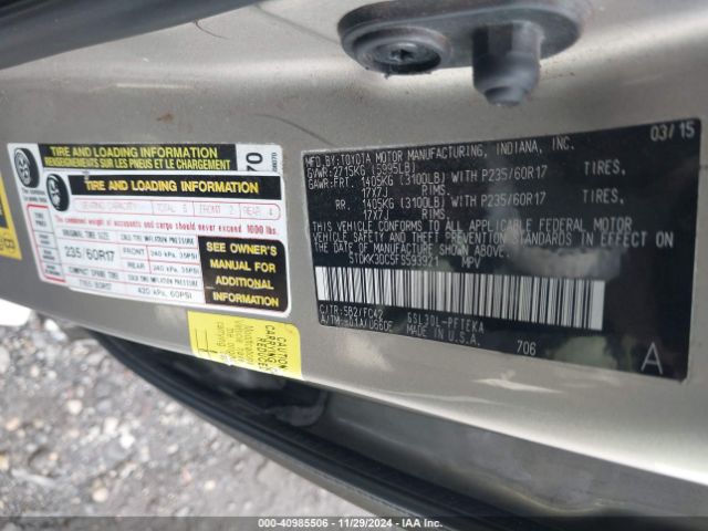 5TDKK3DC5FS593921 Toyota Sienna Le 7 Passenger