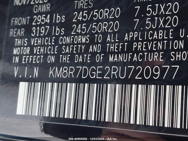 KM8R7DGE2RU720977 Hyundai Palisade Calligraphy